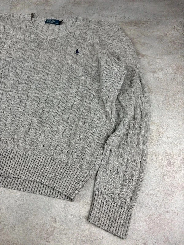 🌸 Twisted gray silk sweater, Ralph Lauren blue logo Size XL/42 🌸 – photo 4